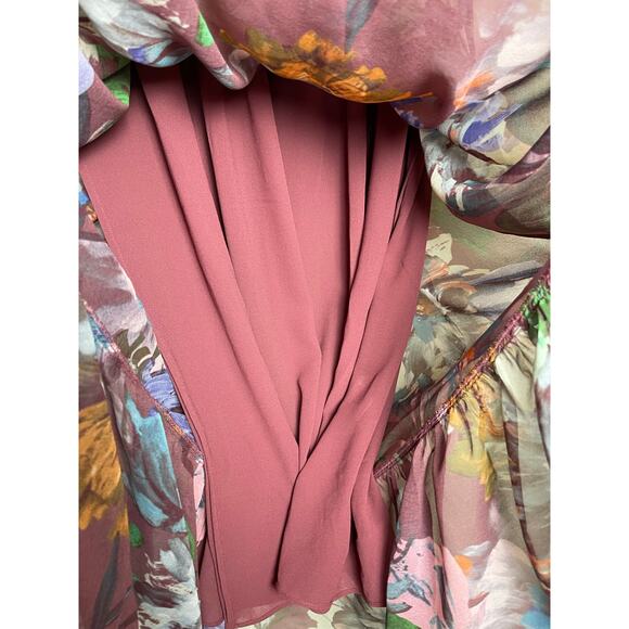 Soft Surronding Women's Floral Ruffle Layer Chiffon Cottage Fairy Maxi Dress SP - Picture 10 of 16